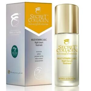 Secret Collagen Vitamin E A C Night Serum‎ with Retinol Firming Hydrating NEW